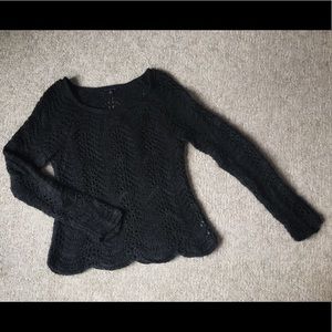 Black, Scoop Neck American Eagle Sweater